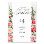 Romantische Rosen Tischnummer (Rückseite)