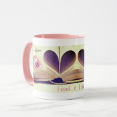 romantische Rosen träumen und Lesen rosa Tasse (Vorderseite Links)