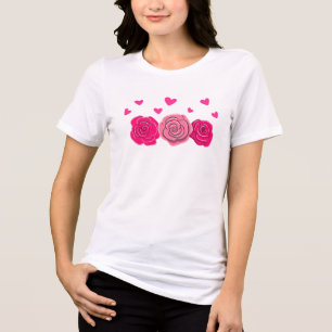 Romantische Rosen und Herzen Eleganter Valentinsta Tri-Blend Shirt