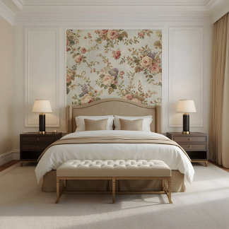 Romantische Rosen & Wildblumen Vintage-Girlande Tapete