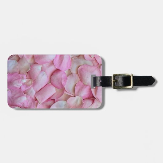 Romantische Rosenblätter Gepäckanhänger (Vorderseite horizontal)