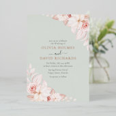 Romantische Rosenblüte Einladung zur Hochzeit (Stehend vorne)