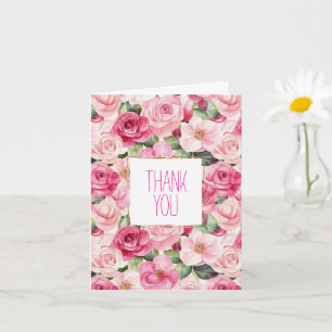 Romantische Rosenblüte Vielen Dank Karte