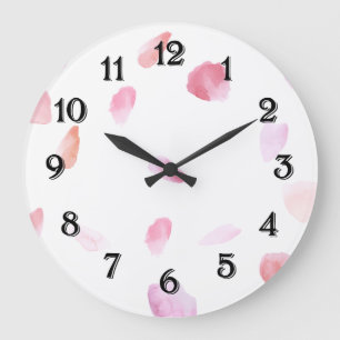 Romantische Rosenblüten Große Wanduhr