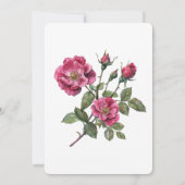 Romantische Rosenblütenhochzeit Einladung (Rückseite)