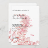 Romantische Rosenblütenhochzeit Einladung (Vorne/Hinten)