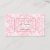 Romantische Rosenblütenmalerei Rosa Muster Visitenkarte (Rückseite)