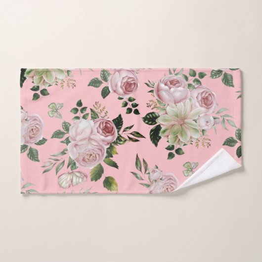 Romantische Rosenblütenmuster Hütte schabend Badhandtuch Set (Handtuch)