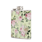 Romantische Rosenblütenmuster Hütte schabend Flachmann (Links)