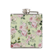 Romantische Rosenblütenmuster Hütte schabend Flachmann (Rückseite)