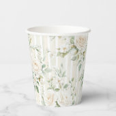 Romantische Rosenblütenpracht Hochzeiten Pappbecher (Rückseite)