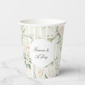 Romantische Rosenblütenpracht Hochzeiten Pappbecher (Vorderseite)