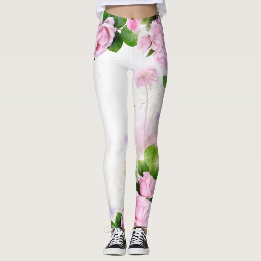 Romantische Rosenfrauen Leggings (Vorderseite)