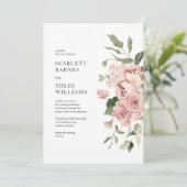 Romantische Rosenhochzeit Einladung (Stehend Vorderseite)