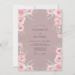Romantische Rosenhochzeit Einladung