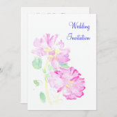 Romantische Rosenhochzeit Einladung (Vorne/Hinten)