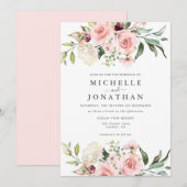 Romantische Rosenhochzeit Einladung (Vorne/Hinten)