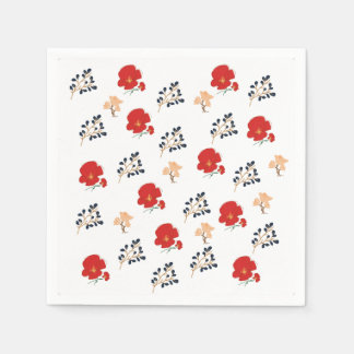 Romantische Rosenmuster-Papier Servietten