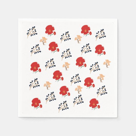 Romantische Rosenmuster-Papier Servietten (Vorderseite)