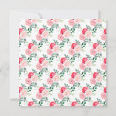 Romantische Rosenrosen-Blume Brautparty Einladung (Rückseite)