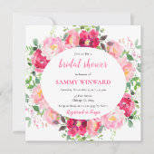 Romantische Rosenrosen-Blume Brautparty Einladung (Vorderseite)