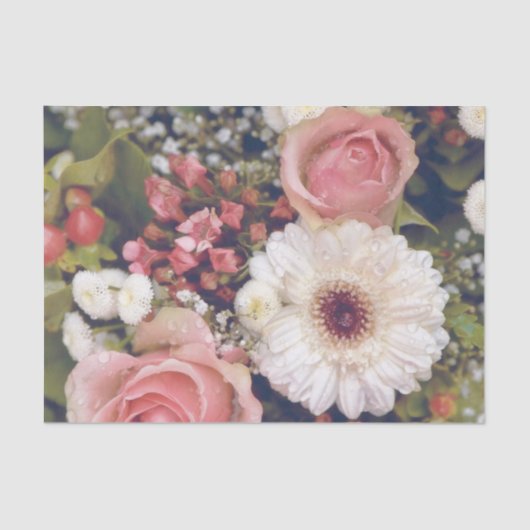 Romantische Rosenstätte Blume Bouquet Seidenpapier (Vorderseite)