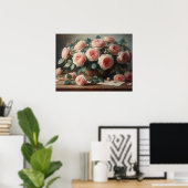 Romantische Rosenstrahlen mit Ölgemälde Poster (Heimbüro)