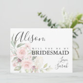 Romantische Roses Bridesmaid - Vorschlagskarte Einladung (Stehend Vorderseite)