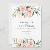 Romantische Roses Dusty Rose Einladung Hochzeit (Vorderseite)