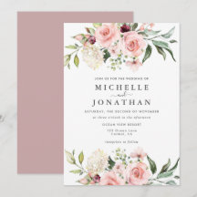 Romantische Roses Dusty Rose Einladung Hochzeit