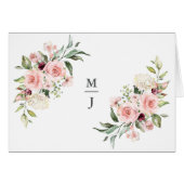 Romantische Roses Dusty Rose Hochzeit Platzkarte (Vorderseite (Horizontal))