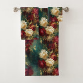 Romantische Rot-Grün-Blume Badhandtuch Set (Insitu)