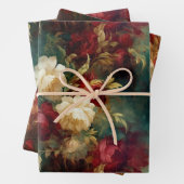 Romantische Rot-Weiß-Blume Brautparty Hochzeit Geschenkpapier Set (Beispiel)