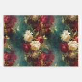 Romantische Rot-Weiß-Blume Brautparty Hochzeit Geschenkpapier Set (Vorderseite)