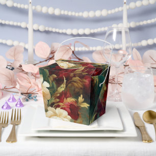 Romantische Rot-Weiß-Blume Brautparty Hochzeit Geschenkschachtel