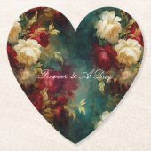 Romantische Rot-Weiß-Blume Brautparty Hochzeit Untersetzer (Vorderseite)