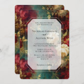 Romantische Rot-Weiß-Blume Hochzeit Einladung (Vorne/Hinten)