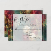 Romantische Rot-Weiß-Blume Hochzeit RSVP Begleitkarte (Vorne/Hinten)