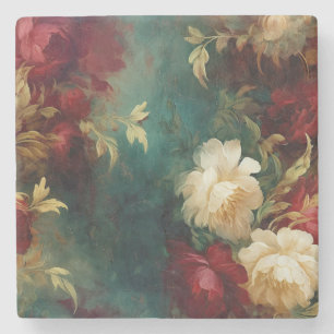 Romantische Rot-Weiß-Blume Steinuntersetzer