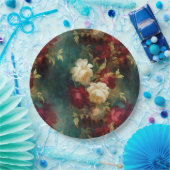 Romantische Rot-Weiße Blume Blumenhochzeit Pappteller (Party)