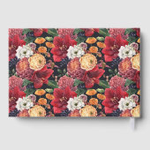 Romantische Rote Amaryllis und Florals Hochzeit im Gästebuch (Rückseite)