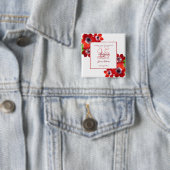 Romantische rote Anemonen-Blumen25. Geburtstag Button (Beispiel)