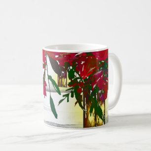 Romantische rote Aquarellrosen & Laterne Landhauss Kaffeetasse
