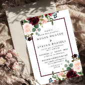 Romantische Rote Blume Einladung