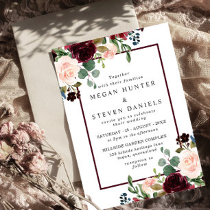 Romantische Rote Blume Einladung