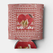 Romantische Rote Blume Herzdesign 4 Besondere Mome Dosenkühler (Vorderseite)