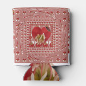 Romantische Rote Blume Herzdesign 4 Besondere Mome Dosenkühler (Rückseite)