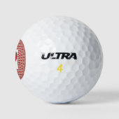 Romantische Rote Blume Herzdesign 4 Besondere Mome Golfball (Logo)