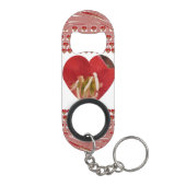 Romantische Rote Blume Herzdesign 4 Besondere Mome Mini Flaschenöffner (Rückseite)