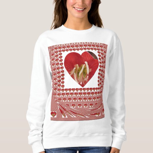 Romantische Rote Blume Herzdesign 4 Besondere Mome Sweatshirt (Vorderseite)
